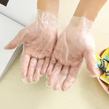 Luva Plástica Descartável Transparente Manicure 100 Unidades Foto mini 3