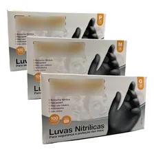 Luva Preta Tatuagem C/ 200 Talge Nitrilica Tamanho P M Ou G Cor Preto Foto mini 1