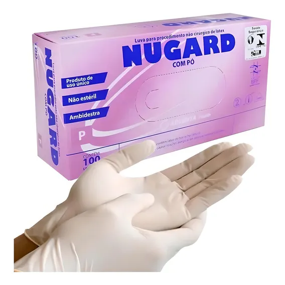 Luva Procedimento Látex Tam. P Nugard - Caixa 100 Unidades Foto 1