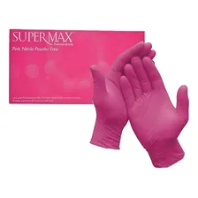 Luva Supermax Nitrilo Sem P贸 Powder Free Cor Pink 100un Cor Rosa Tamanho G Foto mini 2