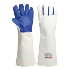 Luva Térmica Para Cozinha Industrial Com Palma De Aramida 60 Cm Para Alta Temperatura Anti Chama Forno Com Ca Rio Valey Cor Azul Foto mini 1
