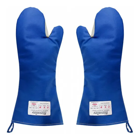 Luva Térmica Para Cozinha Industrial Mão De Gato Alta Temperatura Anti-chama E Vapores Quentes 45 Cm Forno Rio Valley Cor Azul Foto 1