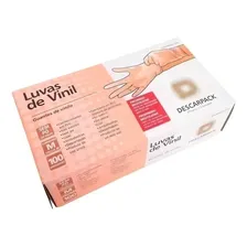 Luva Vinil Sem P贸 Transparente Tamanho M - Descarpack Foto mini 1