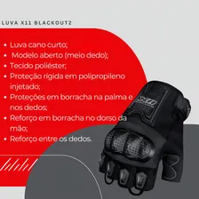 Luva X11 Blackout Meio Dedo Moto Motociclista C/proteção Tamanho GG Foto mini 4