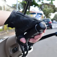 Luva X11 Route 2 Meio Dedo Couro Proteção Moto Bike Motoboy Tamanho 3G Foto mini 3