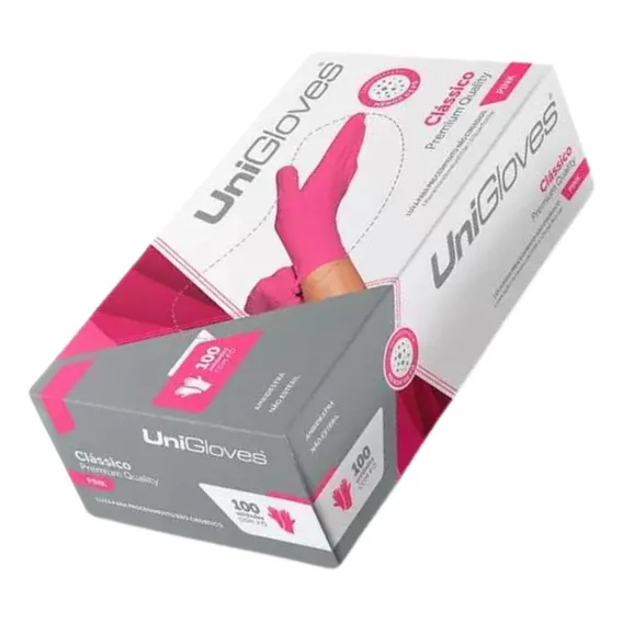Luvas De Látex Rosa Unigloves Tamanho Pp Foto 1