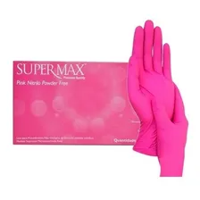 Luvas descartáveis antiderrapantes Supermax Luva NitrÃlica cor rosa tamanho P de nitrilo x 100 unidades Foto mini 4