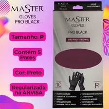 Luvas Em Látex Master Gloves Pro Black 10 Unidades Tamanho P Cor Preto Tamanho Pequeno Foto mini 2