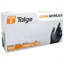 Luvas Nitrilicas Talge cor preto tamanho M com 100 unidades Foto mini 1
