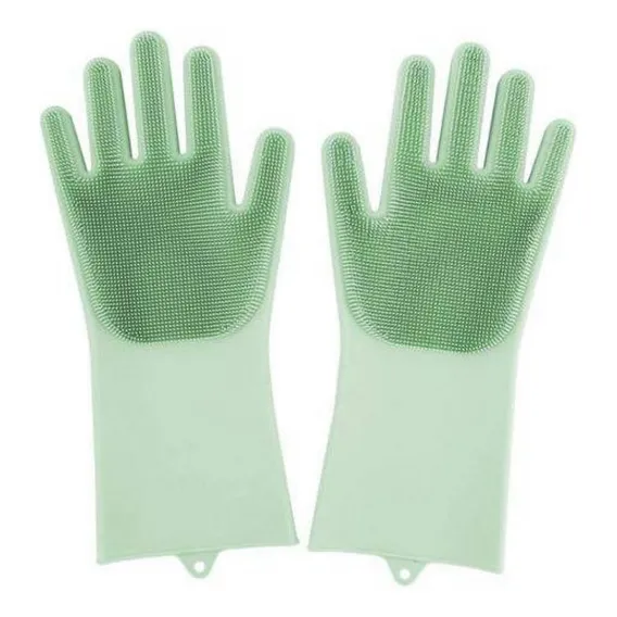 Luvas Silicone Multiuso Lava Louça Macio Limpeza Foto 1