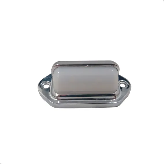 Luz De Cortesia 3 Leds 12v Com Acabamento Em Abs Cromado Luz Branco Foto 1