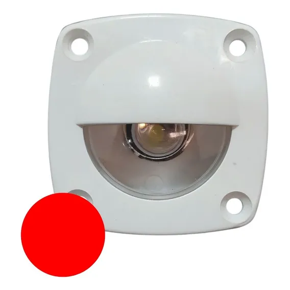Luz De Embutir Cortesia Branca Com Led Vermelho 12/24v Trailers Barcos Iates Automóveis Veleiros Motorhome Luz De Cortesia Seavix Iluminação Discreta Elegante E Moderna Embarcações Seguras Foto 1