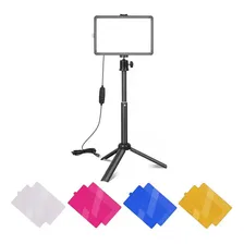 Luz De Led Para Fotos Vídeos Com Filtro Tripé Colorido Foto  mini 1