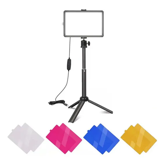 Luz De Led Para Fotos Vídeos Com Filtro Tripé Colorido Foto 1