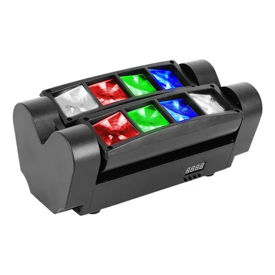 Luz De Palco Dj Mini Aranha 8 Leds 40w Rgbw Controle Voz Foto 1