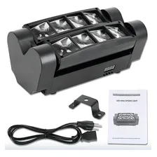 Luz De Palco Dj Mini Aranha 8 Leds 40w Rgbw Controle Voz Foto mini 4
