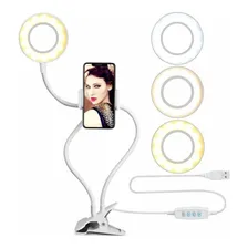 Luz LED Ring Ring para celular selfie Ele-gate, cor branca Foto mini 1
