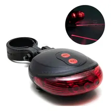 Luz Led Traseira Bike Bicicleta Sinalizador Laser Ciclovia Cor Vermelho Foto  mini 1