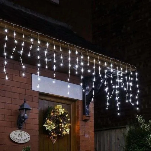 Luz Natal Cascata 400 Leds Branco 10m 127v Foto 1