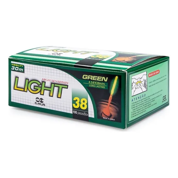 Luz Química Maruri Power Light 4.5x38mm-caixa C/50x2-100pcs Cor Verde Foto 1