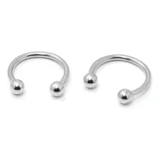 M2 piercing ferradura aço septo orelha boca 1 peça prata 10mm Foto mini 1