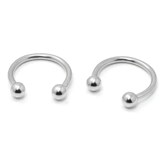 M2 piercing ferradura aço septo orelha boca 1 peça prata 10mm Foto 1