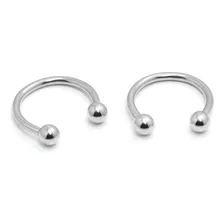 M2 piercing ferradura aço septo orelha boca 1 peça prata 10mm Foto mini 2
