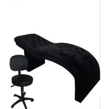 Maca Cama Com Cadeira Estética Facial Cílios Sobrancelha Cor Tecido Preto - Mocho Corino Foto mini 1