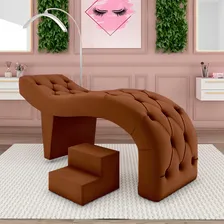 Maca Estética Massagem Estofada Escada Veludo Terracota Foto mini 2