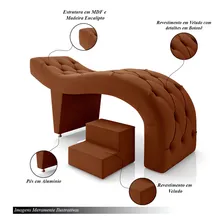Maca Estética Massagem Estofada Escada Veludo Terracota Foto mini 3