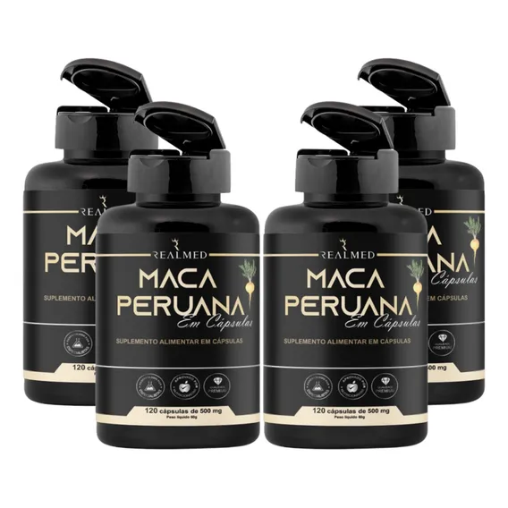 Maca Peruana Original 4 Pote 120 Cáps Foto 1
