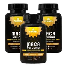 Maca Peruana Premium 100% Pura 3 Frascos C/120 Cáps. Chamel Foto mini 1