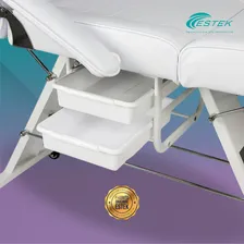 Maca Poltrona Cadeira Fixa Estética Estek Com Plastificação Cor Branco Foto mini 4