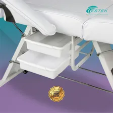 Maca Poltrona Cadeira Fixa Estética Estek Com Plastificação Cor Branco Foto mini 4