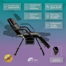 Maca Poltrona Cadeira Fixa Estética Estek Com Plastificação Cor Preto Foto mini 2