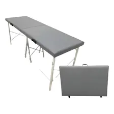 Maca Portatil Dobravel Maleta Massagem Estetica Depilação Cor Cinza Foto mini 1