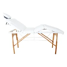 Maca Portátil Reclinável Dobrável Maleta Massagem Estética Cor Branco Foto  mini 1