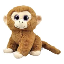 Macaco PelĂșcia Marrom Claro 22cm Sentado Quarto Foto mini 1