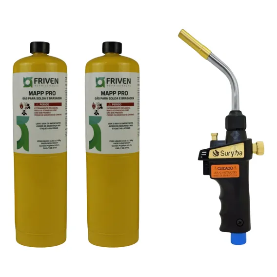 Maçarico Portátil Turbo Torch Suryha Com 2 Refil Mapp Foto 1