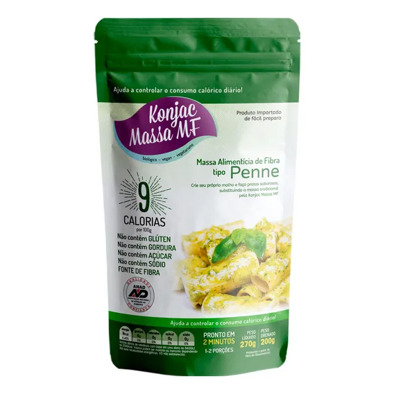 Macarrão de Konjac Penne Konjac Massa MF Sachê 200g Foto 1