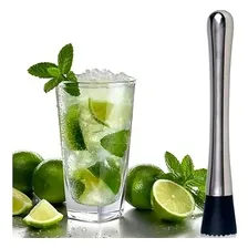 Macerador Inox Socador Caipirinha Amassador Frutas Bartender Cor Prateado Foto mini 2