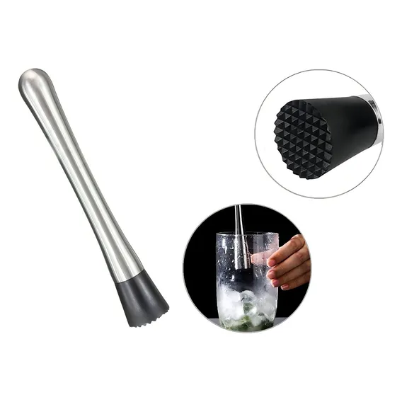 Macerador Inox Socador Caipirinha Amassador Frutas Bartender Cor Prateado Foto 1