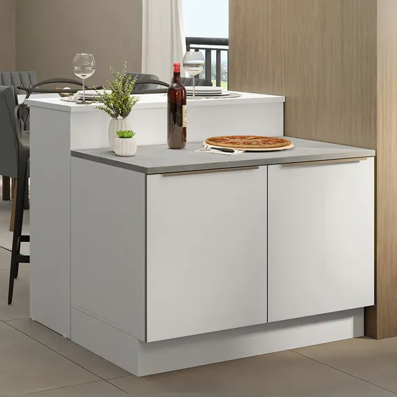 Madesa Lux GILX120001H7 ilha de cozinha branco Foto 1