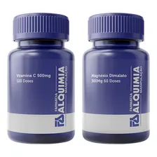 Magnésio Dimalato 300mg 90 Cáps + Vitamina C 500mg 120 Cáps Sabor Sem Sabor Foto  mini 1