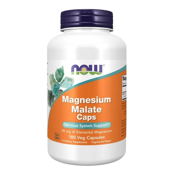 Magnésio Dimalato 840mg 180 Cápsulas Vegetais Now Foods Foto 1