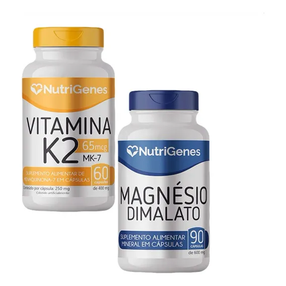 Magnésio Dimalato + Vitamina K2 - Mk-7 - Nutrigenes Foto 1