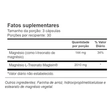 Magnésio L-Treonato Vitacost Magnesium L-Threonate Magtein 90 cápsulas Importado Foto mini  2