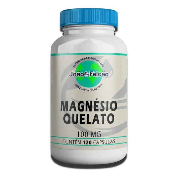Magnésio Quelato 100mg 120 Cápsulas Sabor Natural Foto 1