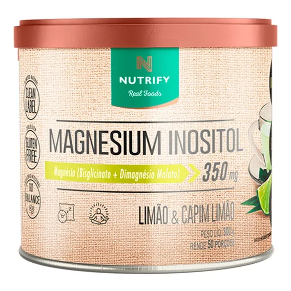 Magnesium Inositol (300g) - Nutrify Sabor Limão e Limão Capim Foto 1