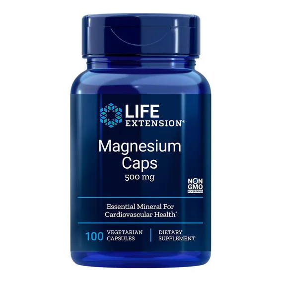 Magnesium Magnésio 500mg (100 Caps) Life Extension Foto 1